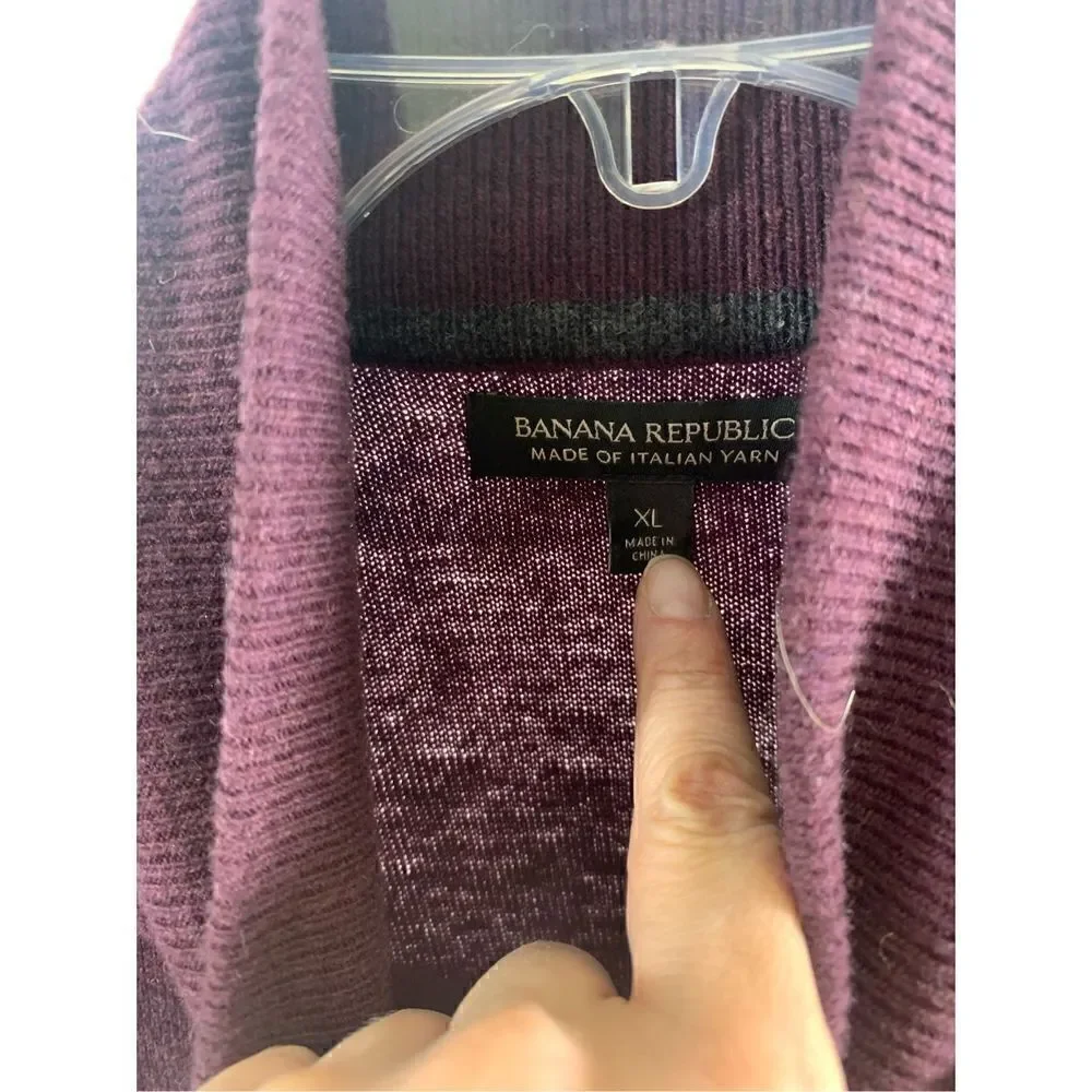 Banana Republic NWT Burgundy Henley Sweater Size XL
